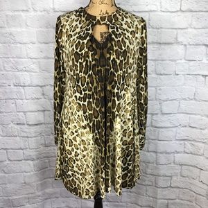 CATO Leopard Long Sleeve Dress | Small